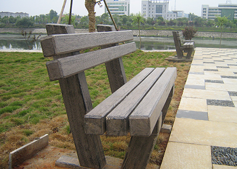 仿木纹木条椅