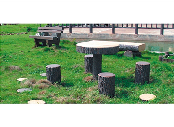 仿木圆形桌凳